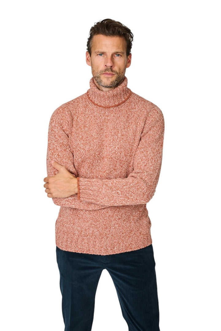 Gran Sasso Mænd pull-over rulle hals herre rustfarvet