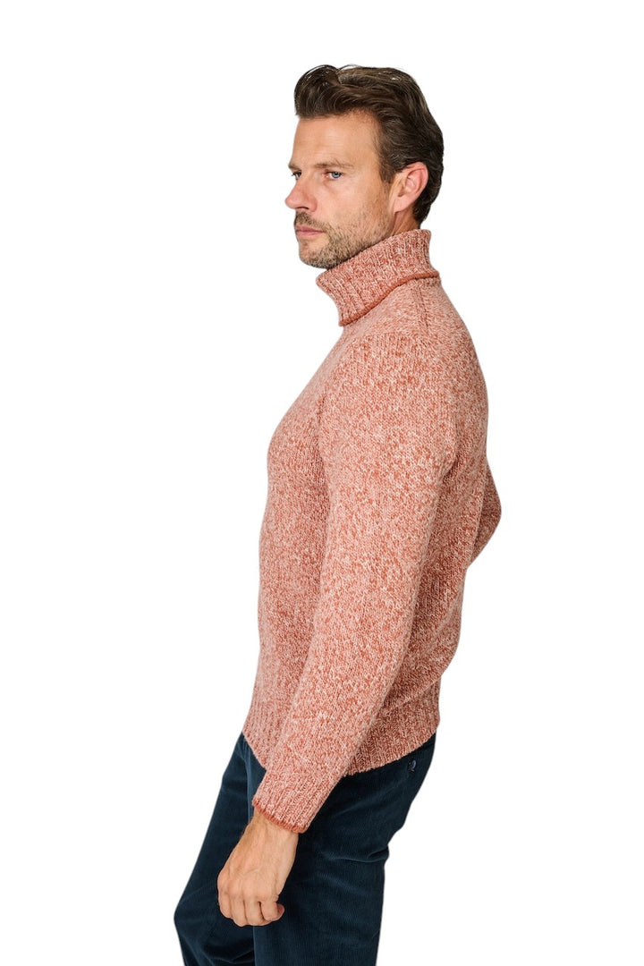 Gran Sasso Mænd pull-over rulle hals herre rustfarvet