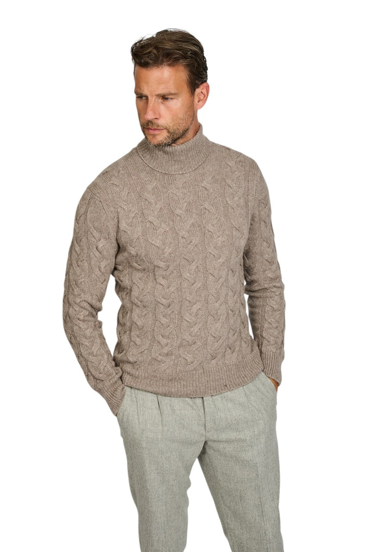 Gran Sasso Men pull trui rolkraag heren taupe 13190 19106 050