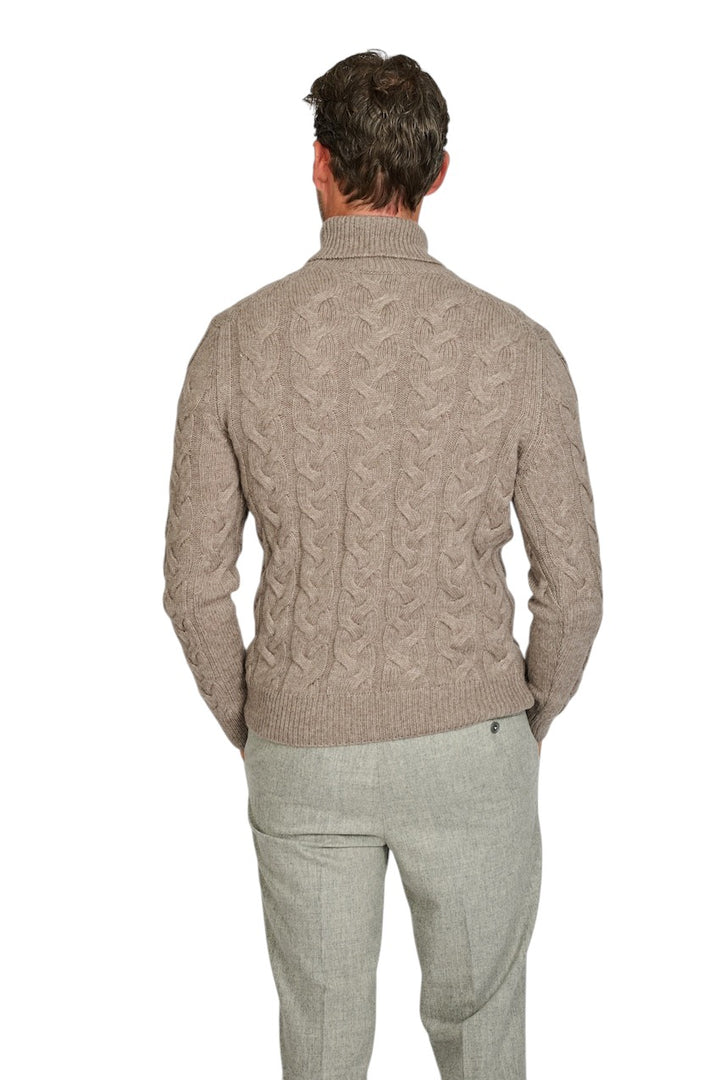 Gran Sasso Men pull trui rolkraag heren taupe 13190 19106 050