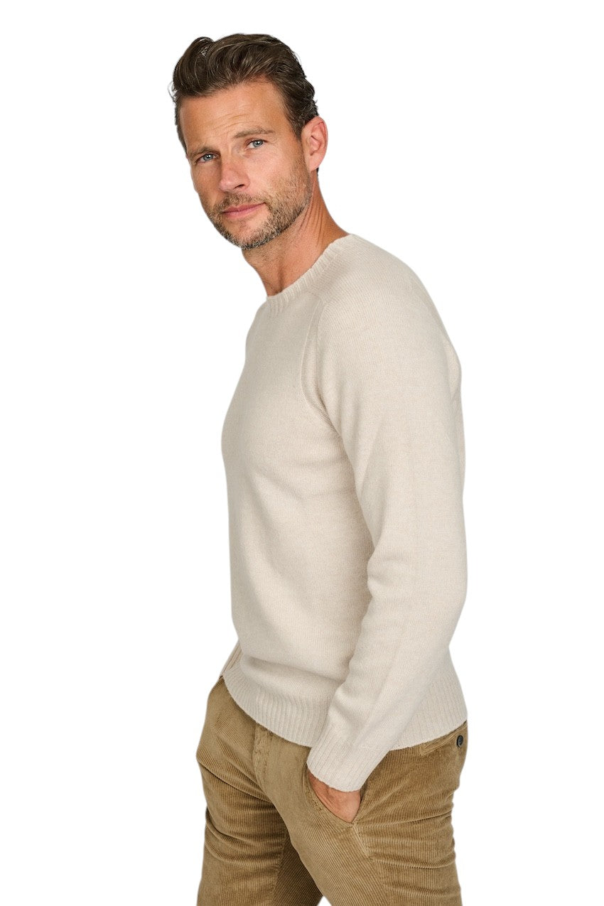 Gran Sasso Men pull trui ronde hals heren beige 24157 25024 054