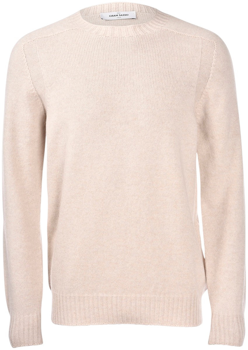 Gran Sasso Men pull trui ronde hals heren beige 24157 25024 054