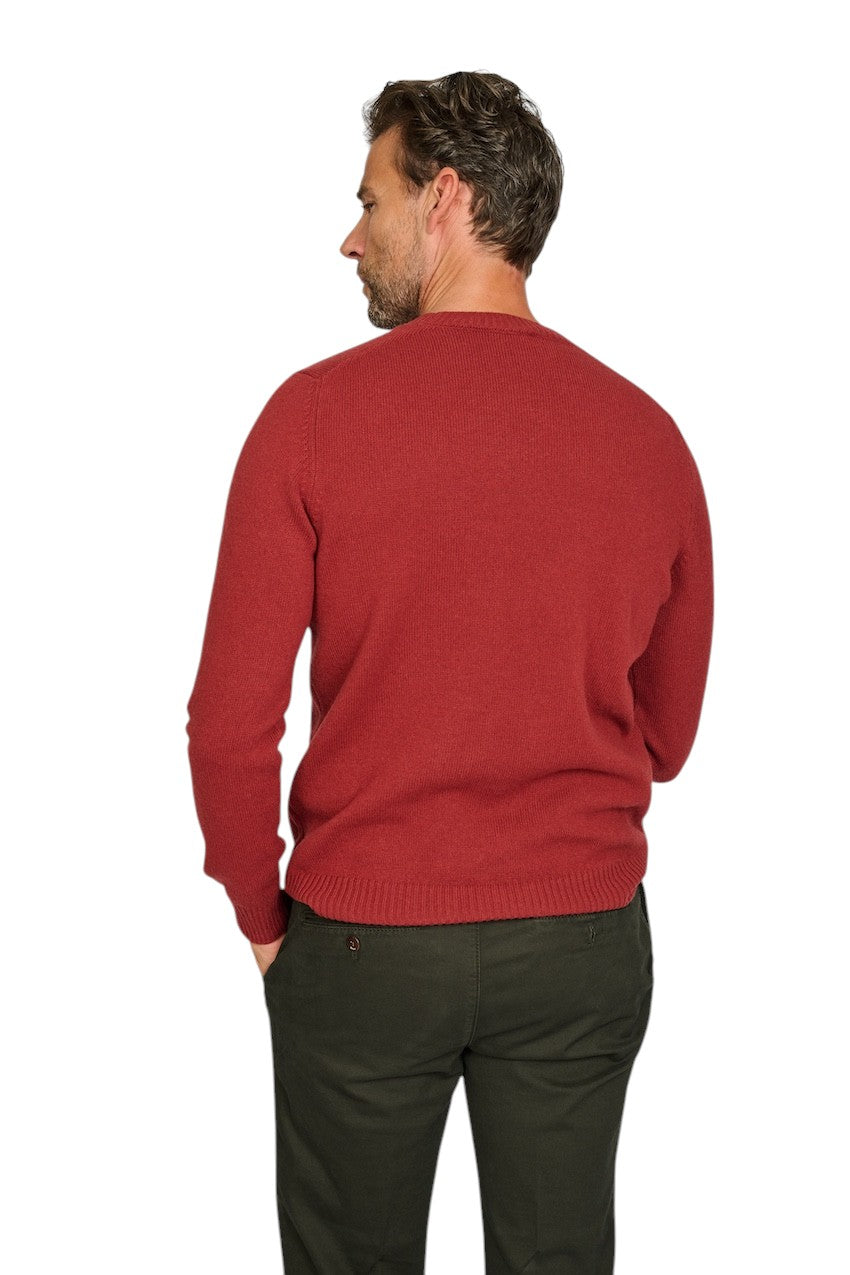 Gran Sasso Men pull trui ronde hals heren donker rood