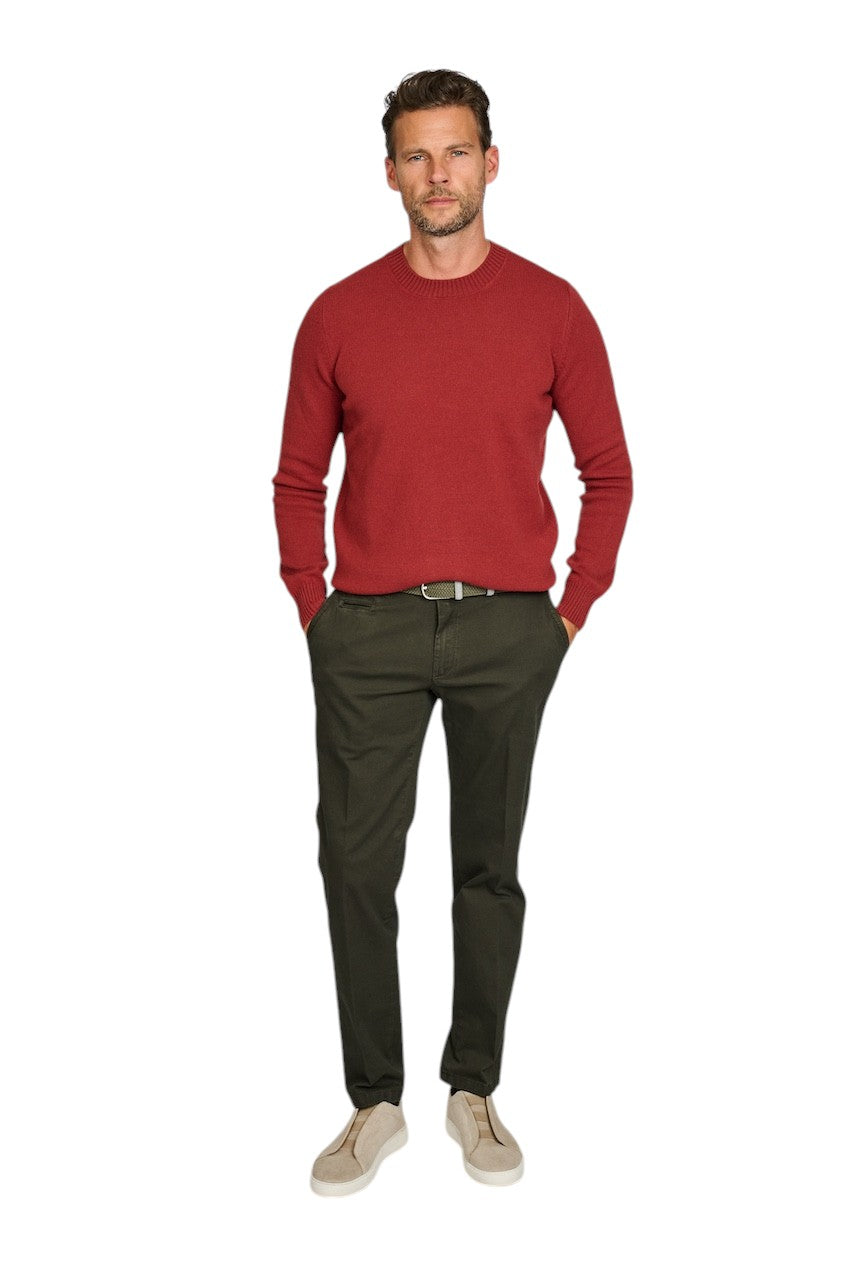 Gran Sasso Men pull trui ronde hals heren donker rood