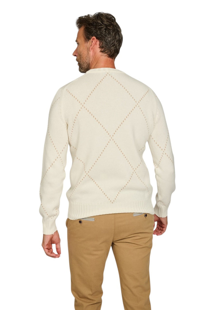Gran Sasso Men pull trui ronde hals heren ecru 13156 19653 001
