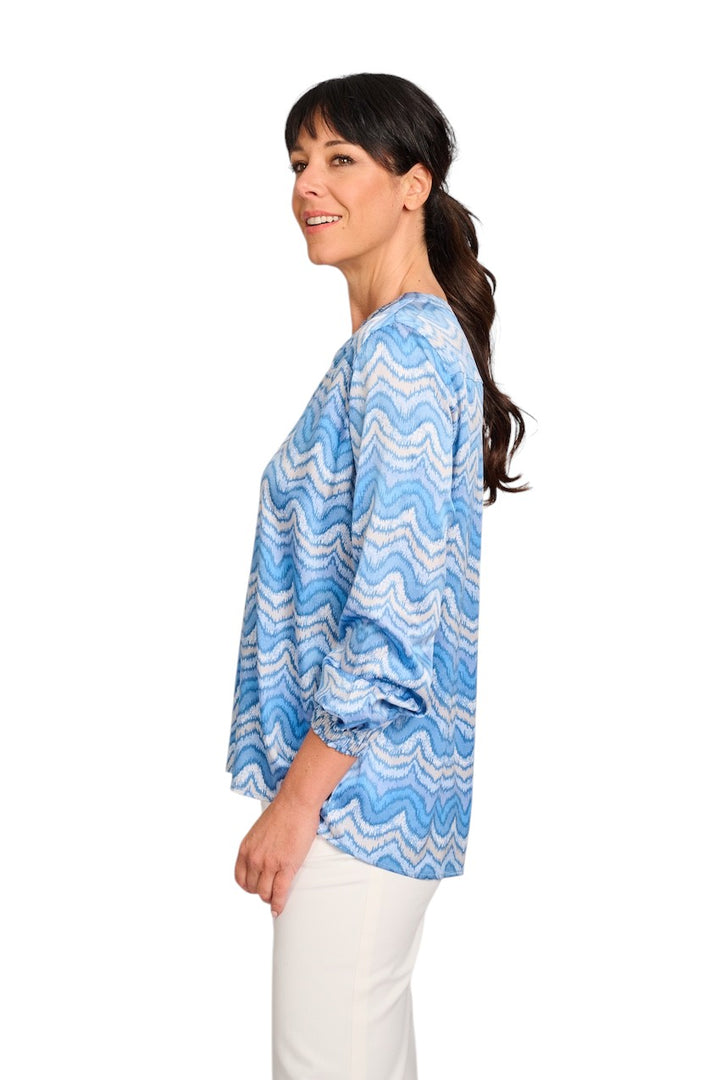 Hemisphere blouse lange mouwen dames blauw Fomos 251 FOMOS-6 25MD