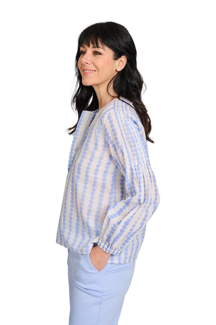 Hemisphere blouse lange mouwen dames ciel 261OFANTASI-6 26DB