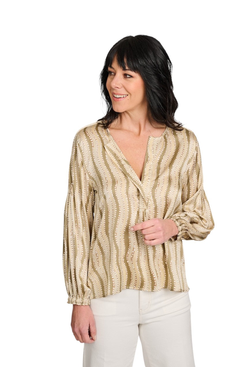 Hemisphere blouse lange mouwen dames khaki 261FANTASIE-6 26AA