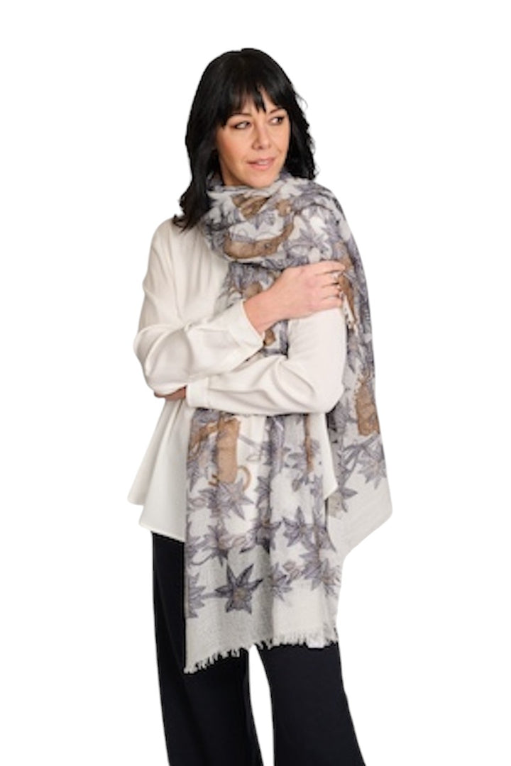 Hemisphere sjaal dames blauw OJUNGLES-BWB 261A