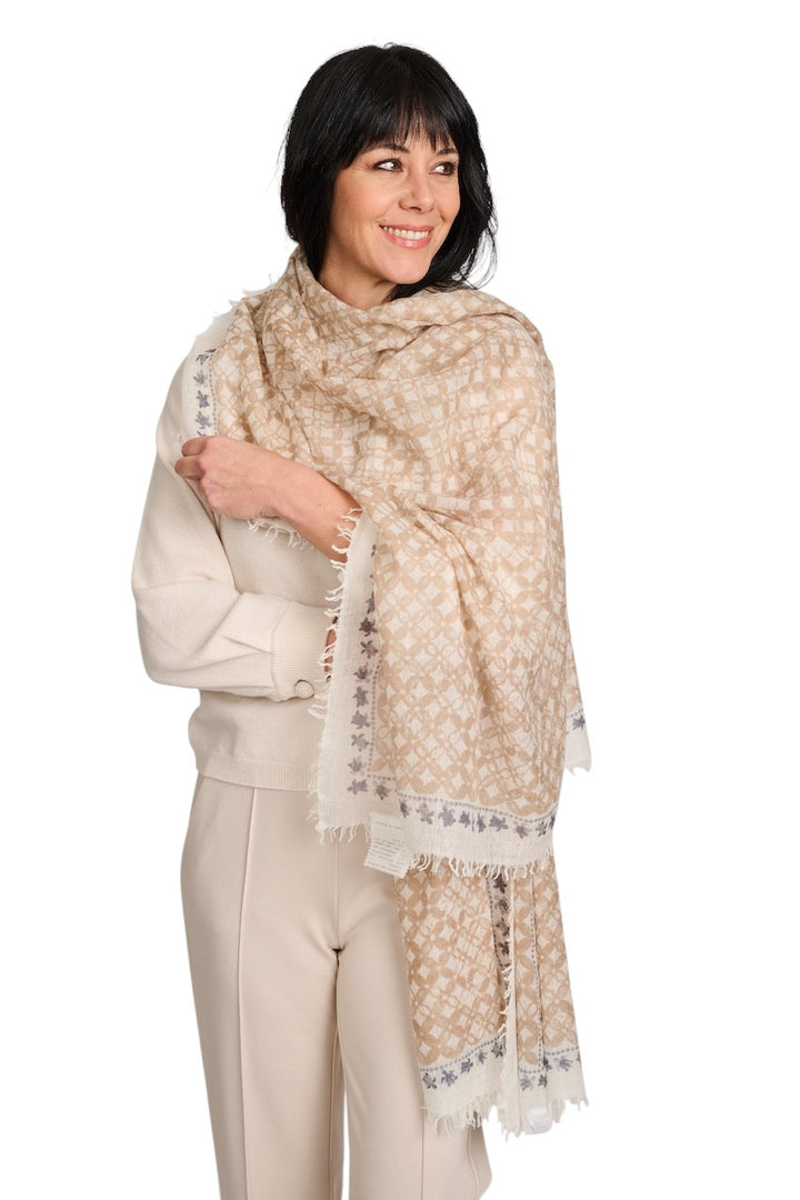 Hemisphere sjaal dames camel OBEA-BWB 261C