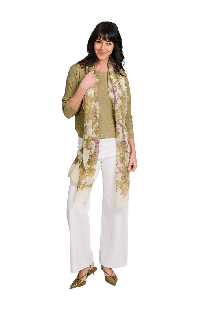 Hemisphere pull sweater round neck ladies olive