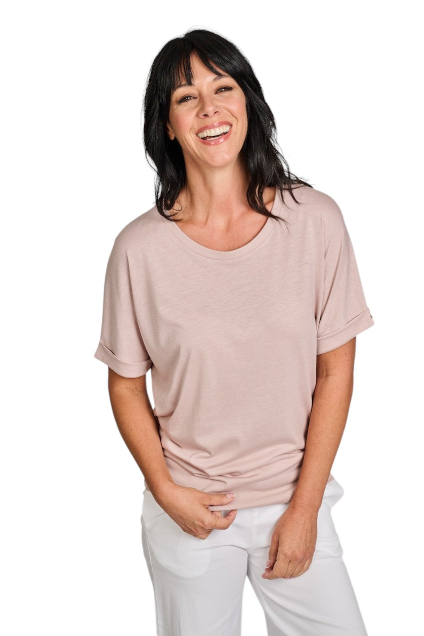 Herno Women t-shirt korte mouwen dames poeder JG000312D-52056-4035