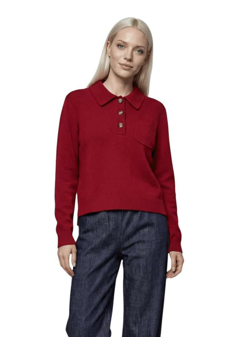 Jeff polo shirt dames bordeaux Loops