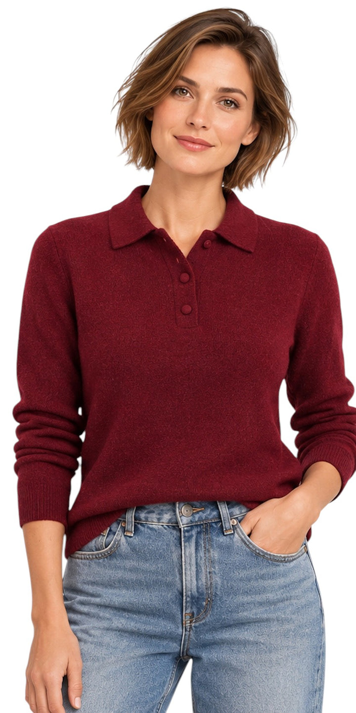 Jeff polo de mujer rojo oscuro OLSON 28