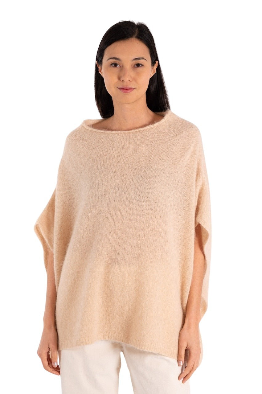 Jeff poncho dames beige