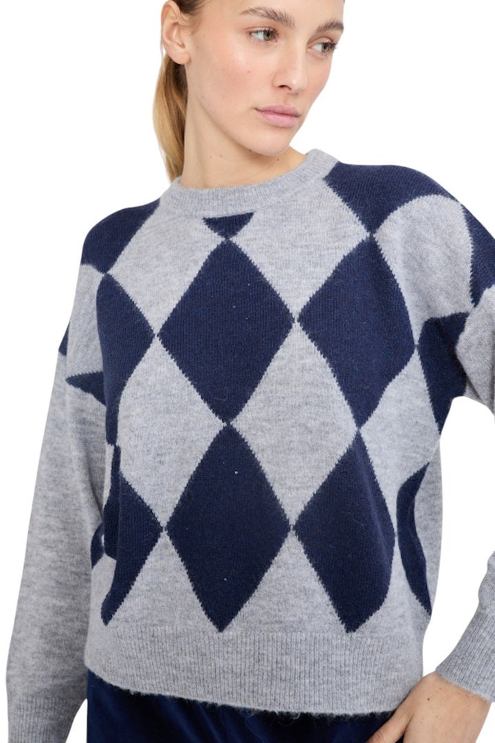 Jeff pull trui ronde hals dames marine BILLIE 9658