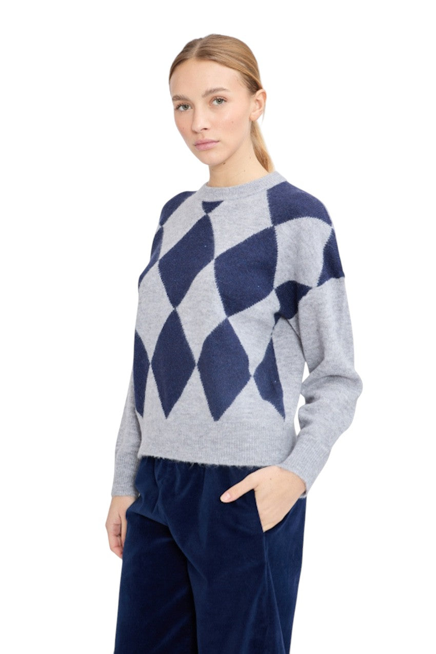 Jeff pull trui ronde hals dames marine BILLIE 9658