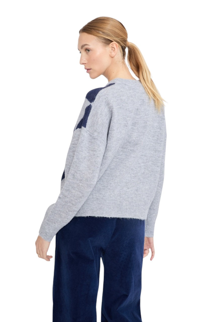 Jeff pull trui ronde hals dames marine BILLIE 9658