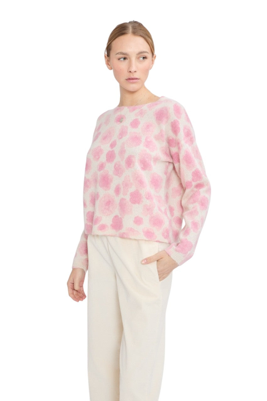 Jeff pull trui ronde hals dames roze BARBIE 23