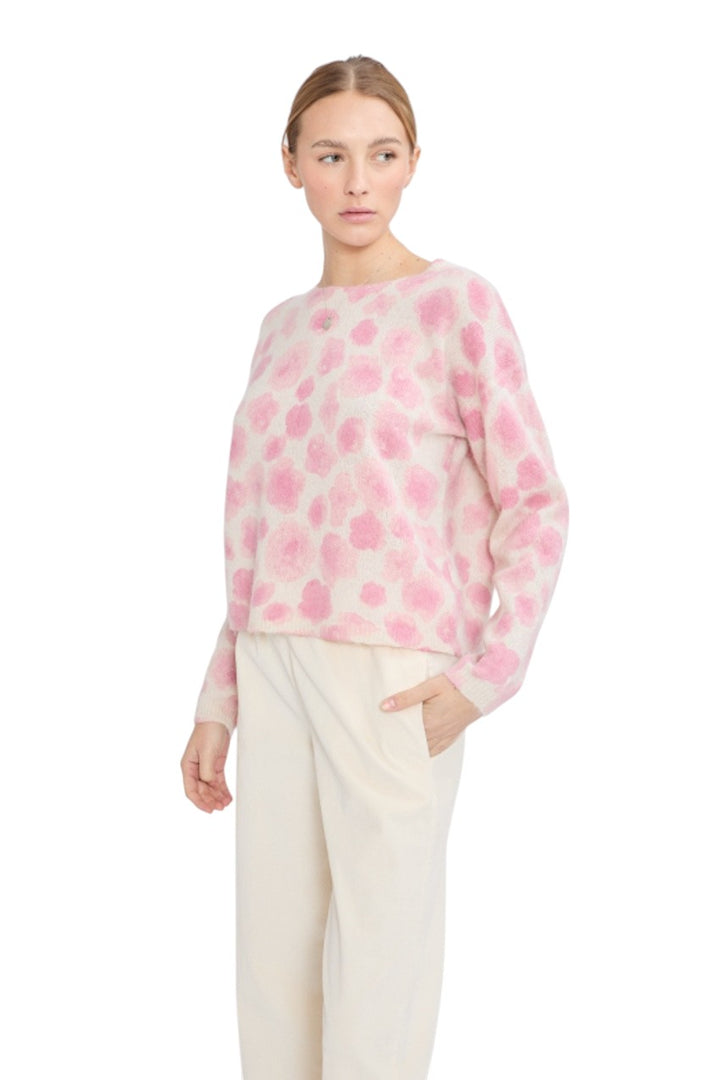 Jeff pull trui ronde hals dames roze BARBIE 23