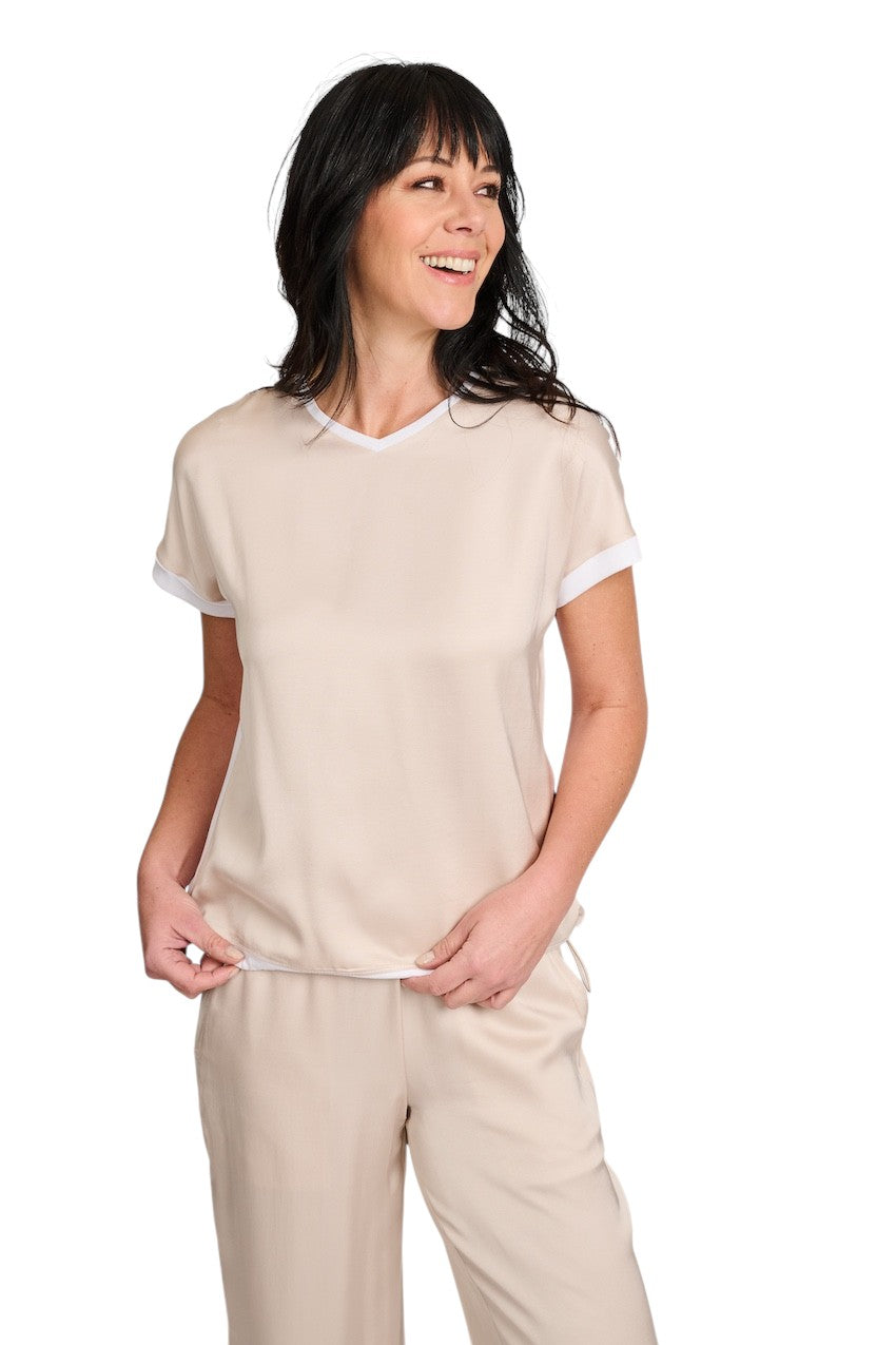 Margittes t-shirt dames zand