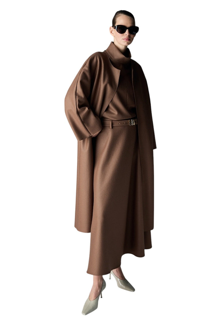 Natan Collection mantel jas dames bruin FLIPO-J4ZN05 165