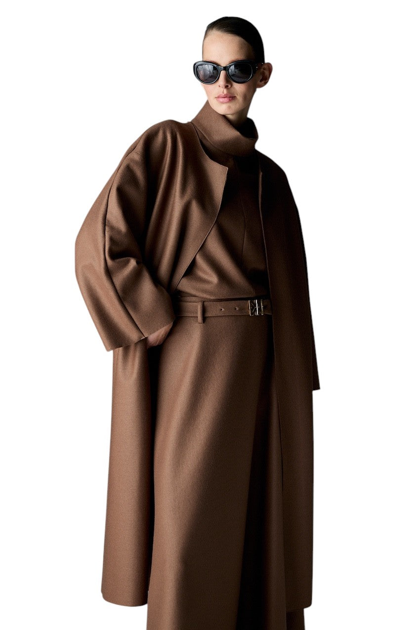 Natan Collection mantel jas dames bruin FLIPO-J4ZN05 165