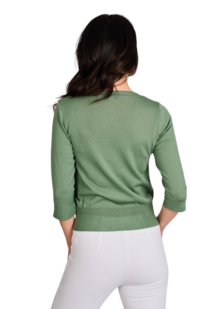 Natan Collection pull trui dames groen LIANA-MERINOS-273