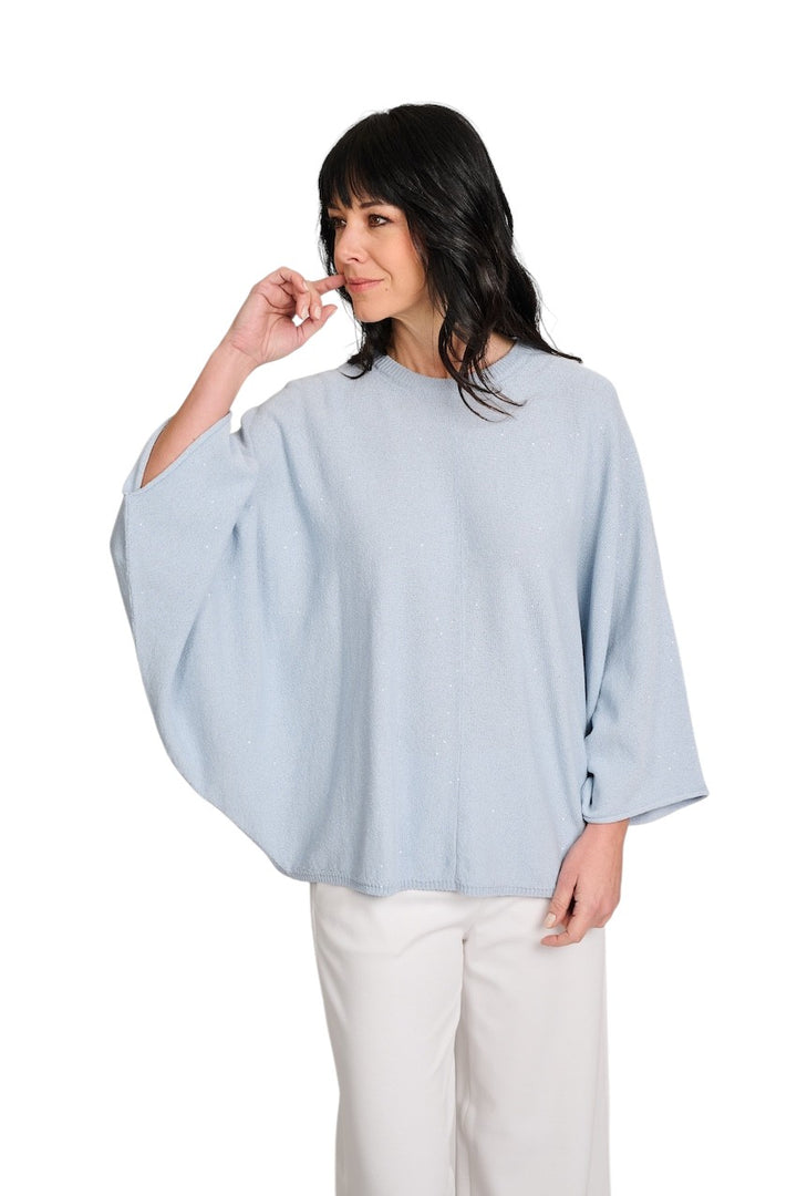 Panicale Cashmere poncho dames ciel D380528PO 38D16 0520