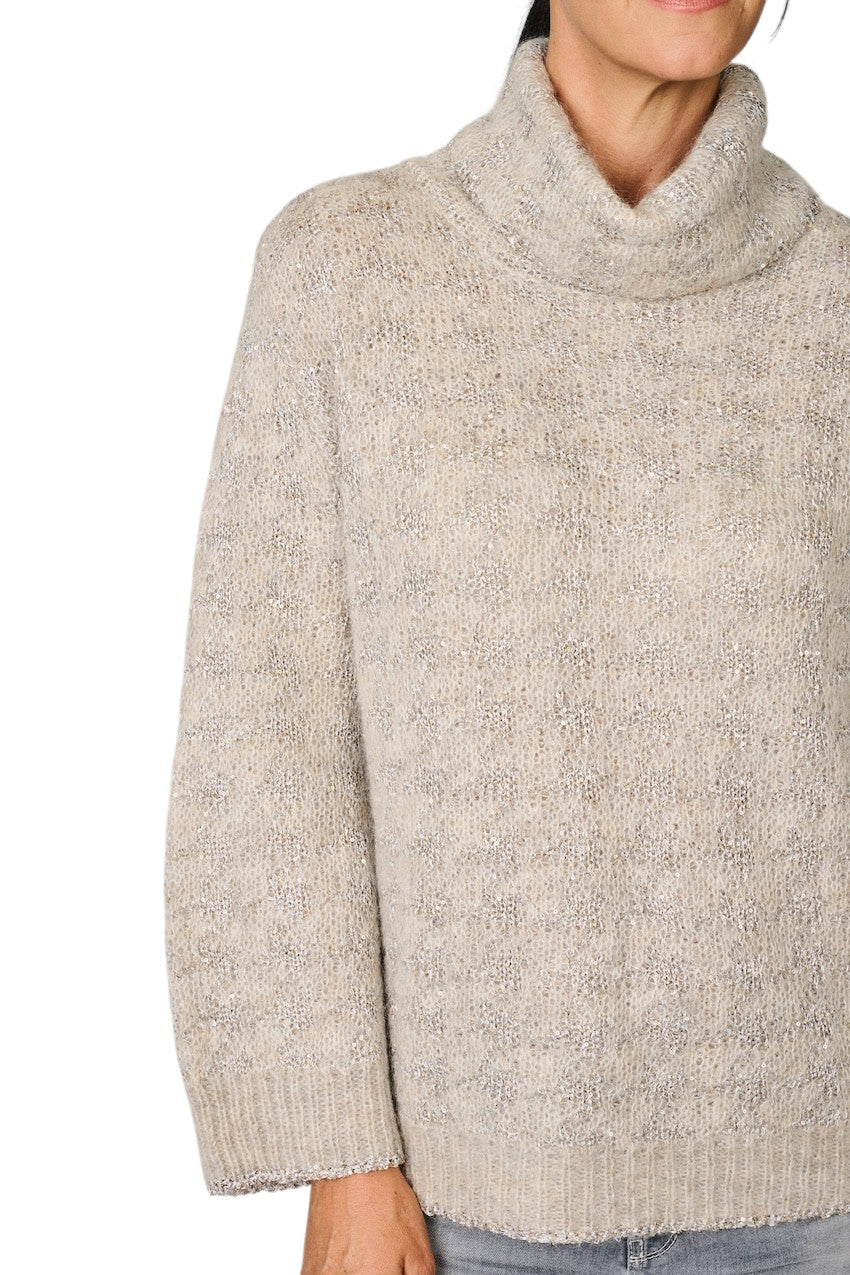 Panicale Cashmere pull trui rolkraag dames grijs