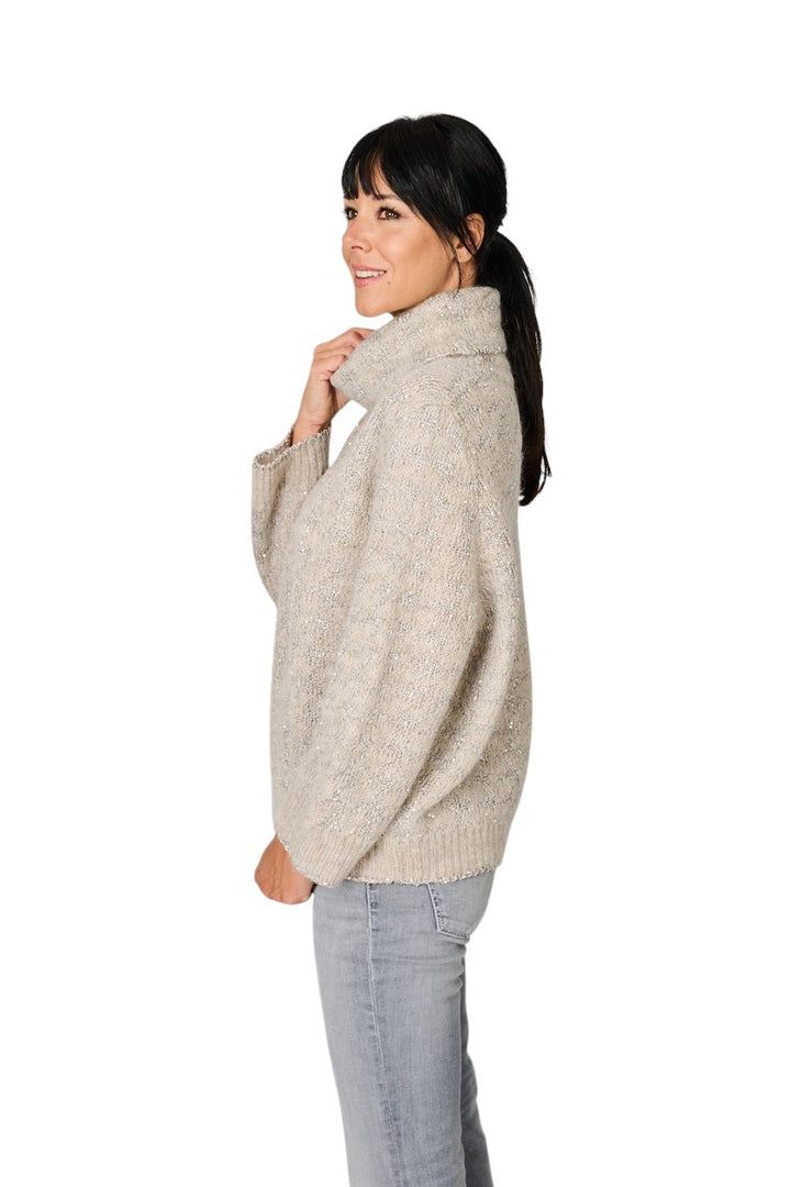 Panicale Cashmere pull trui rolkraag dames grijs