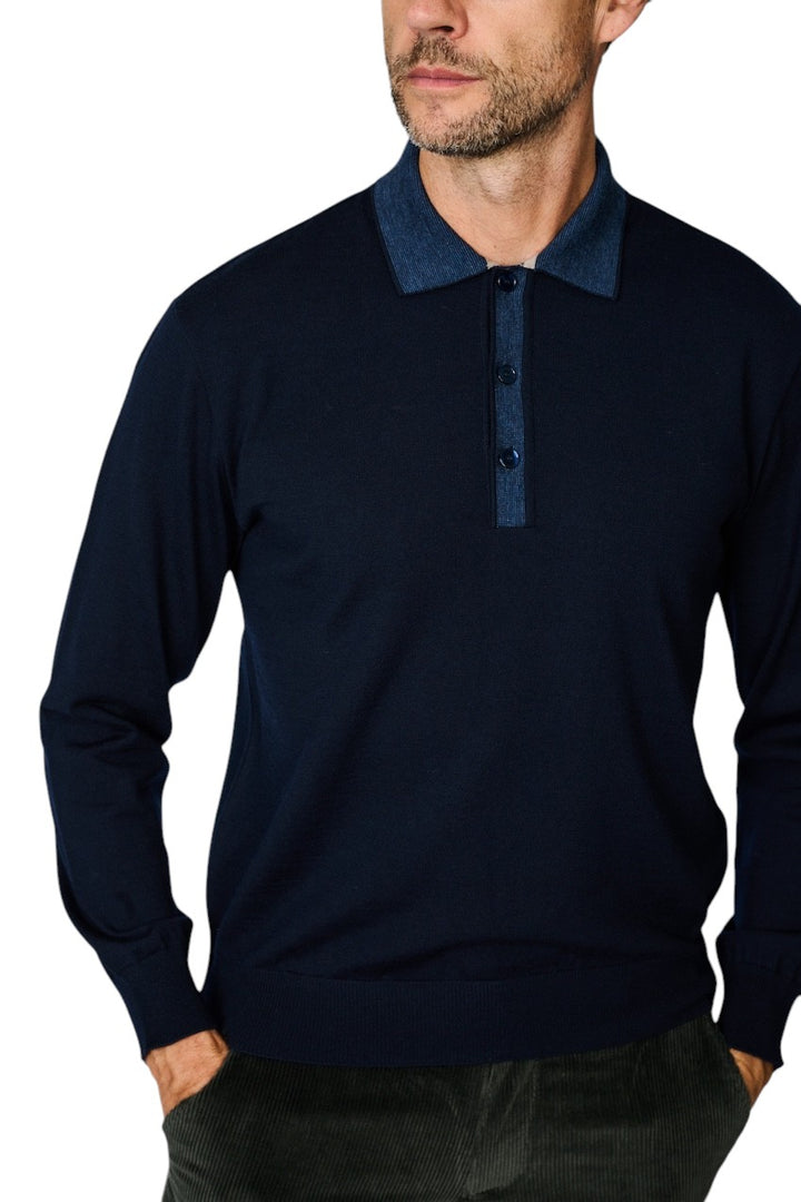 Paul & Shark polo shirt lange mouwen heren marine 16311109 050
