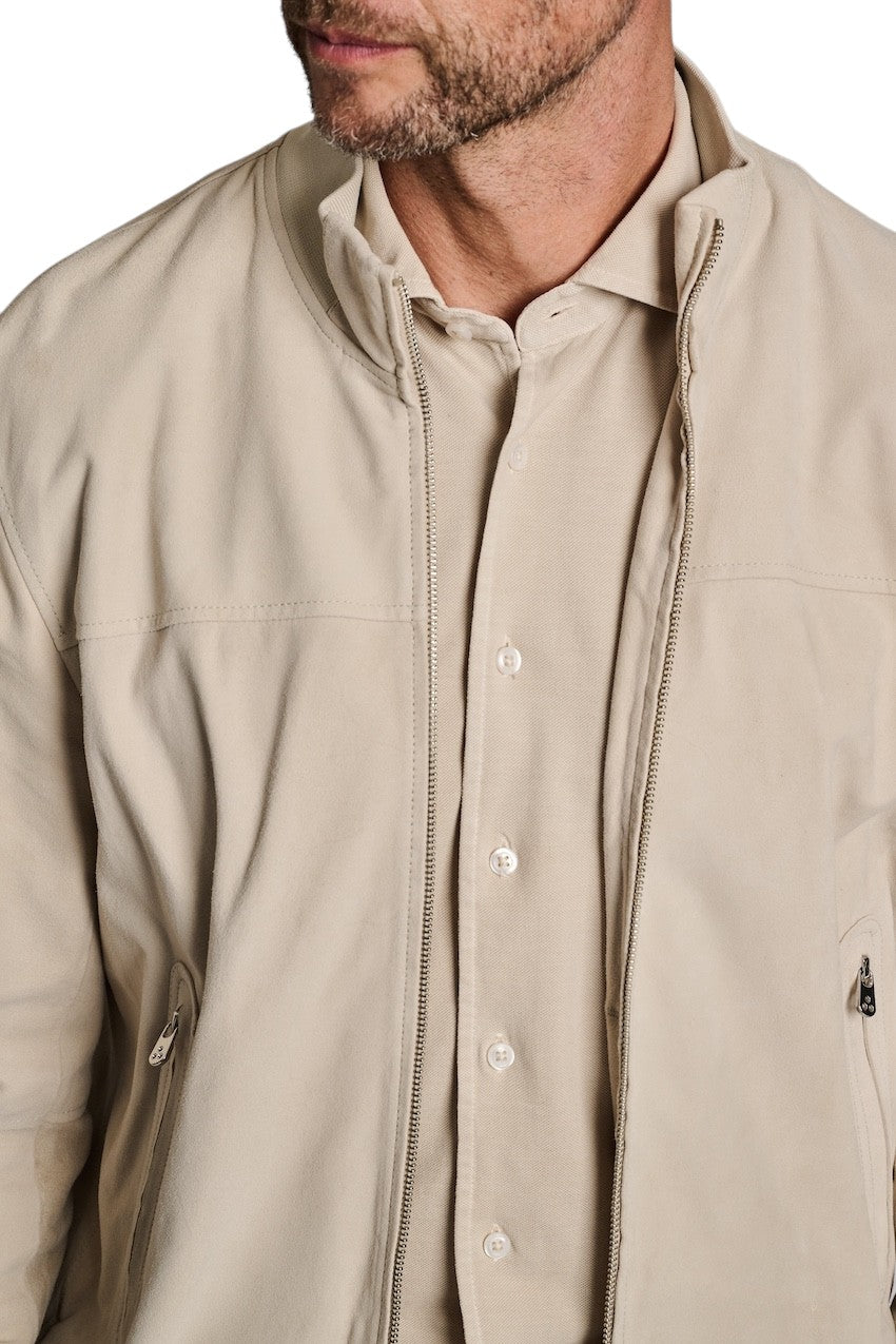 Peuterey leren mantel jas heren zand PUE5743 99012407 PE08 729