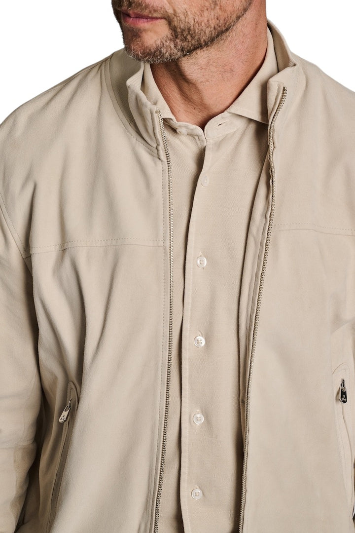 Peuterey leren mantel jas heren zand PUE5743 99012407 PE08 729