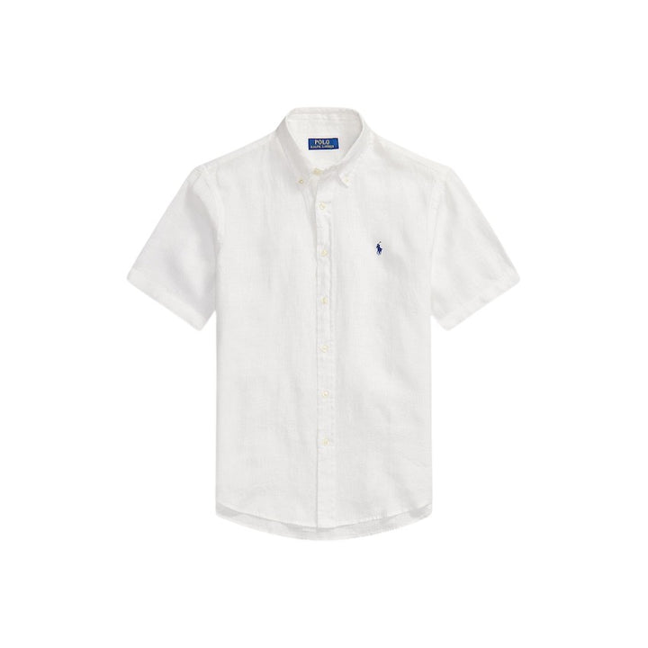 Polo Ralph Lauren Men hemd korte mouwen heren wit linnen custom fit 710968912500.
