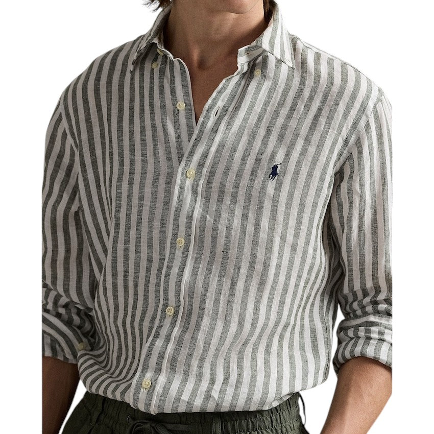 Polo Ralph Lauren Men hemd lange mouwen heren olijf Custom fit