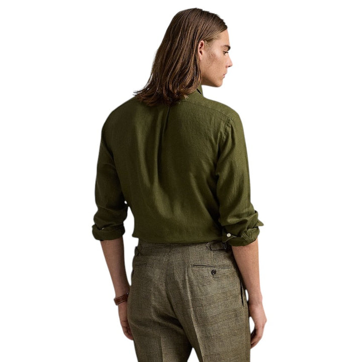 Polo Ralph Lauren Men hemd lange mouwen heren olijf custom fit 710966294004