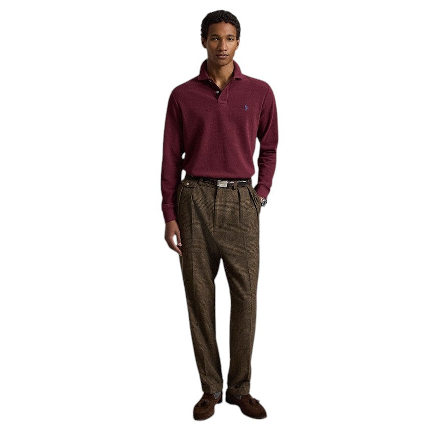 Polo Ralph Lauren Men polo shirt lange mouwen heren bordeaux 710680790095