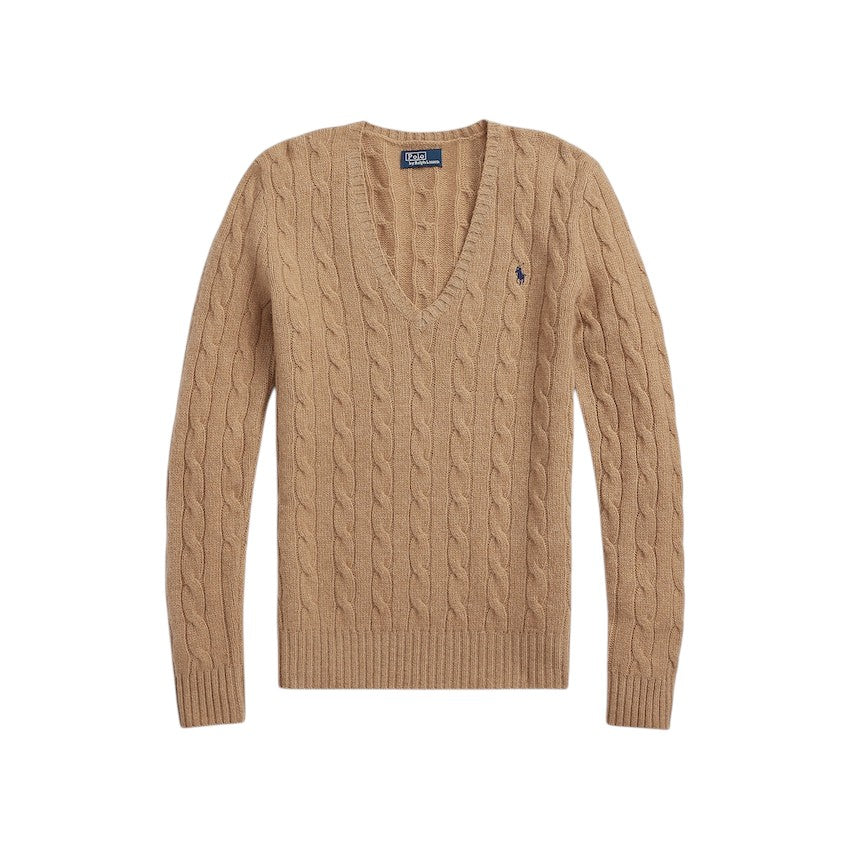 Polo Ralph Lauren Women pull trui v-hals dames camel cashmere 211971866002