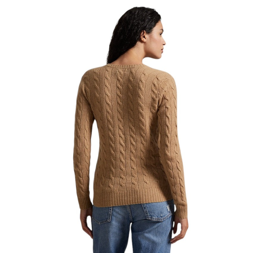 Polo Ralph Lauren Women pull trui v-hals dames camel cashmere 211971866002