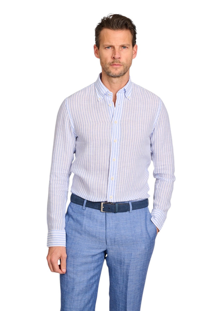 Camicia Profuomo maniche lunghe uomo blu slim fit