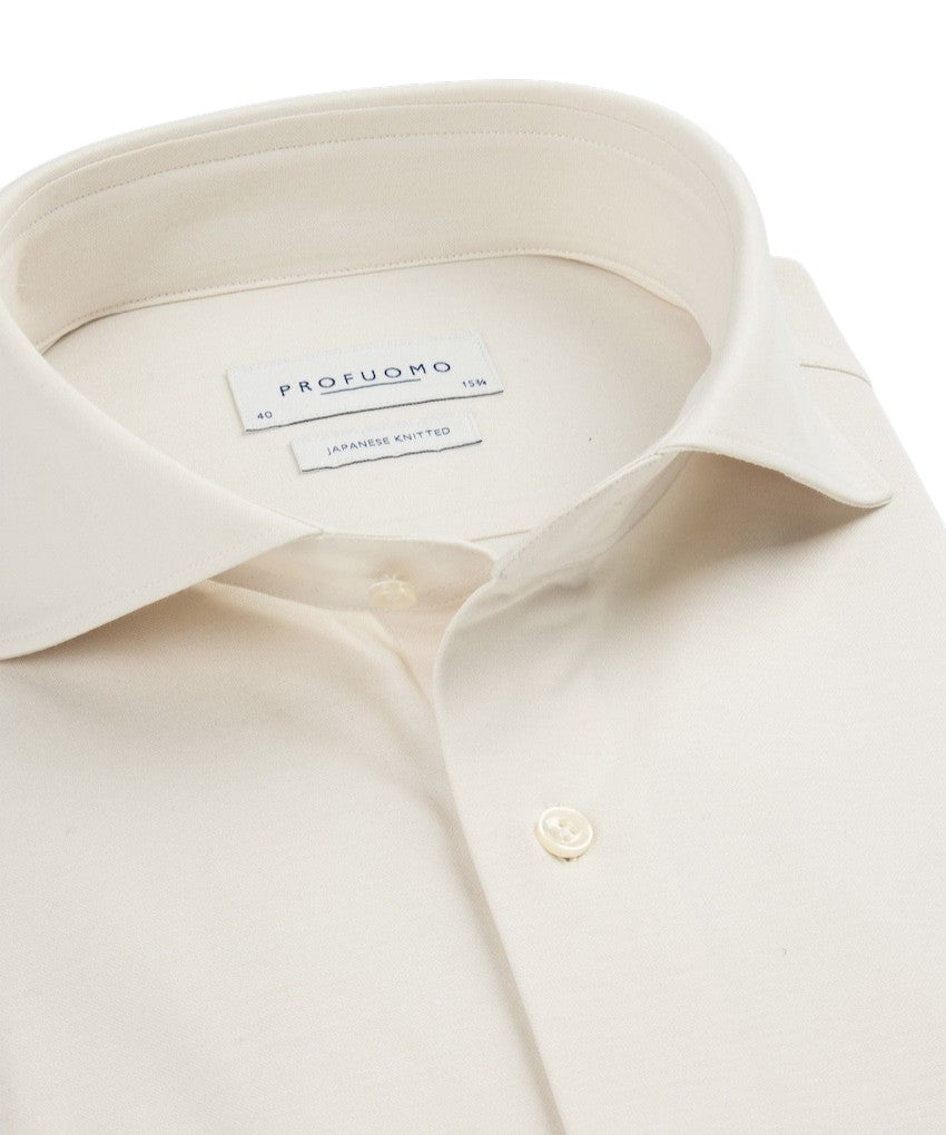 Profuomo hemd lange mouwen heren ecru PP2H00008D