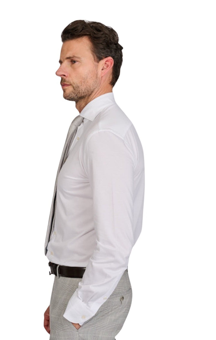 Profuomo hemd lange mouwen heren wit Slim fit