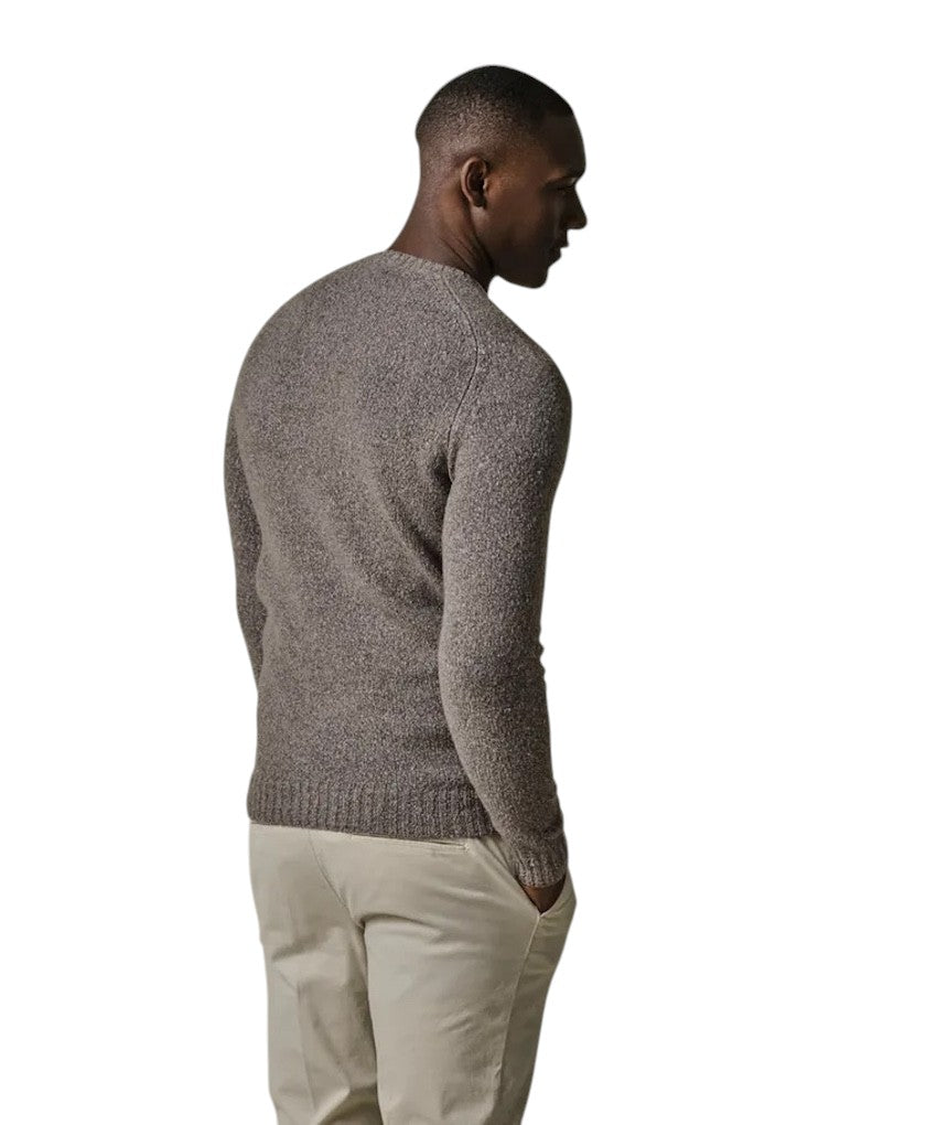 Profuomo pull trui ronde hals heren licht bruin PPWJ30037B H1