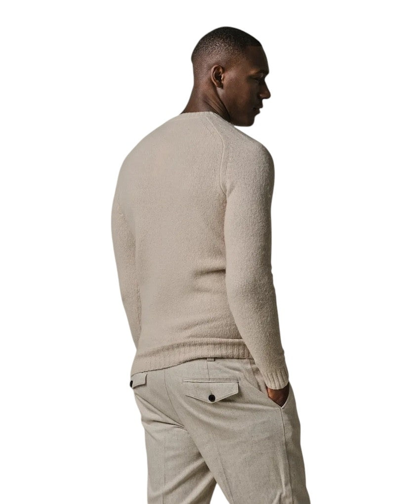 Profuomo pull trui ronde hals heren zand PPWJ30037D F1.