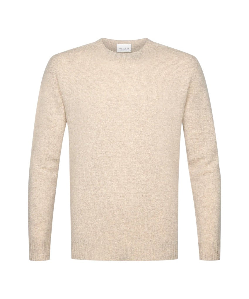 Profuomo pull trui ronde hals heren zand PPWJ30044C F5