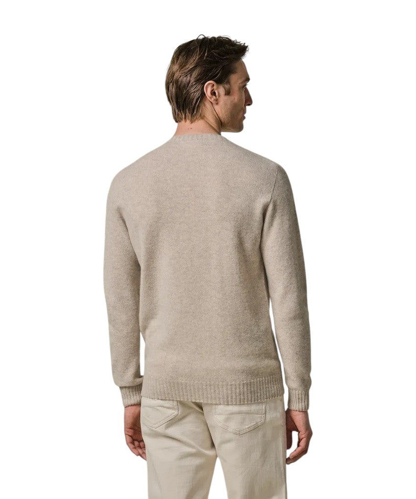 Profuomo pull trui ronde hals heren zand PPWJ30044C F5