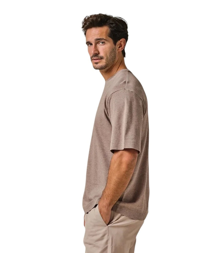 Profuomo t-shirt korte mouwen heren bruin PPWT10003F