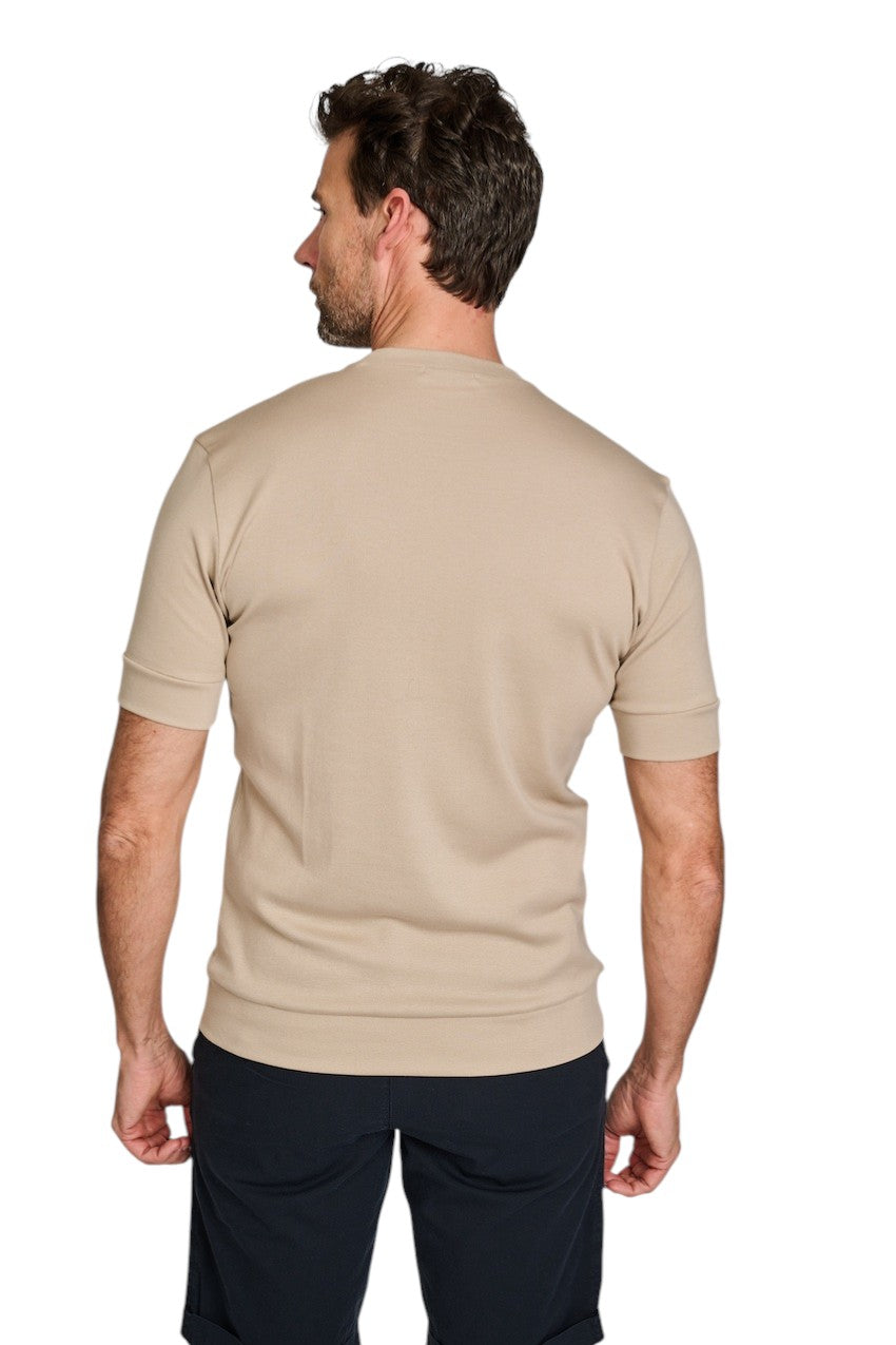 Stefan Brandt t-shirt korte mouwen heren taupe Eli B ELI B 01.400 FR30