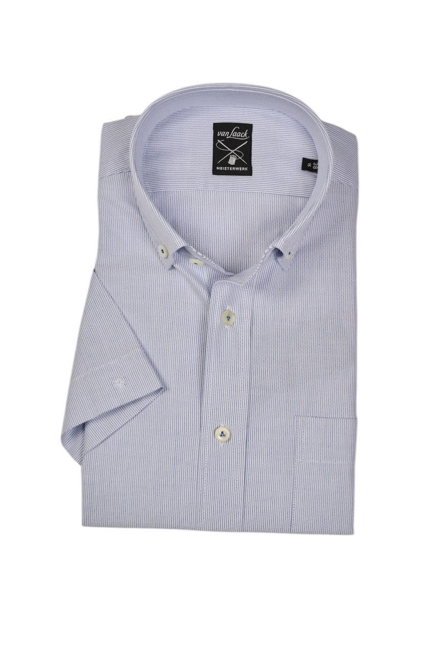 Van Laack Men hemd korte mouwen heren blauw Roy 161647 007 ROY-S-TF